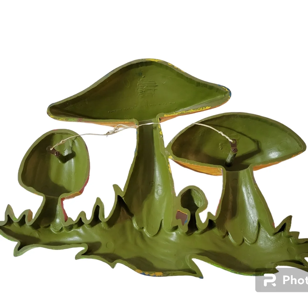 Vintage 1970 Mushroom Wall Hanging Day Glow - Picture 2 of 13